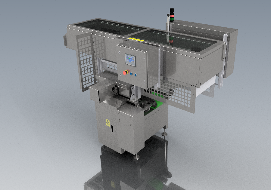 This Afak stacking machine can be connected to a packing line to stack boxes onto pallets.